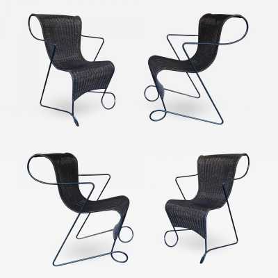 ron arad driade zigo chairs armchairs bridge metal rattan italy 1990 1980