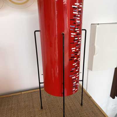 enamelled metal lamp siva poggibonsi italy 1950 1960 brass