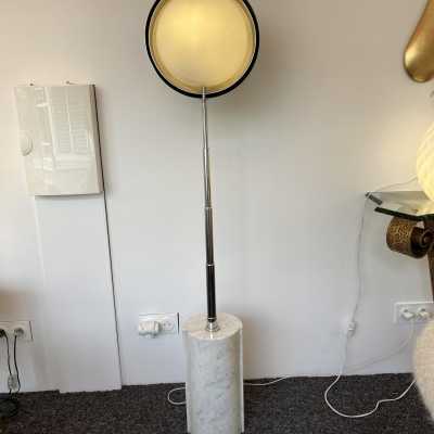 lampadaire lamp metal chrome methacrylate marble lumi luci italy stilnovo 1970