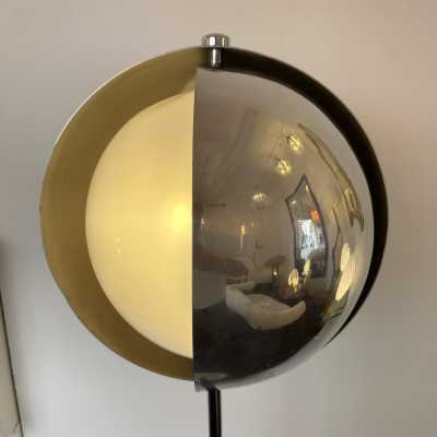 lampadaire lamp metal chrome methacrylate marble lumi luci italy stilnovo 1970