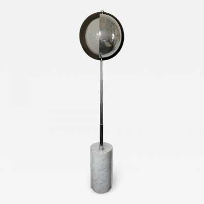 floor lamp metal chrome methacrylate marble lumi luci italy stilnovo 1970