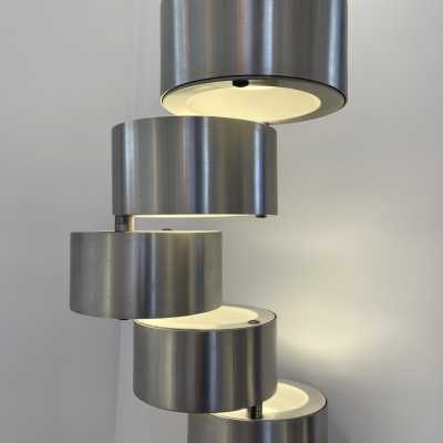 Floor lamp space age in stainless steel by Stilux Milano. Italy 1970 stilnovo lumi