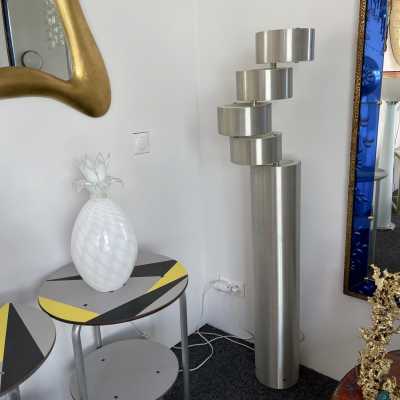 Floor lamp space age in stainless steel by Stilux Milano. Italy 1970 stilnovo lumi