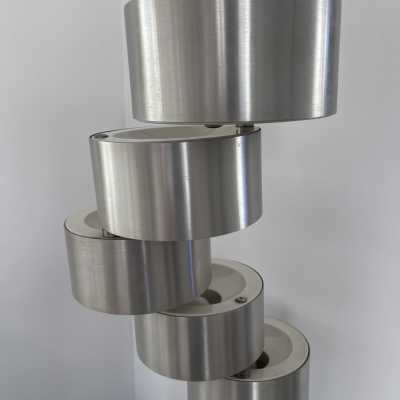 Floor lamp space age in stainless steel by Stilux Milano. Italy 1970 stilnovo lumi