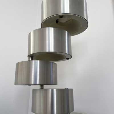 Floor lamp space age in stainless steel by Stilux Milano. Italy 1970 stilnovo lumi