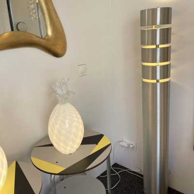 Floor lamp space age in stainless steel by Stilux Milano. Italy 1970 stilnovo lumi