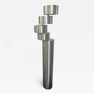 Floor lamp space age in stainless steel by Stilux Milano. Italy 1970 stilnovo lumi