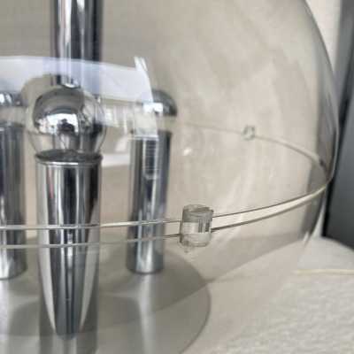 lamp plexiglass metal chrome stilux space age milano italy 1970