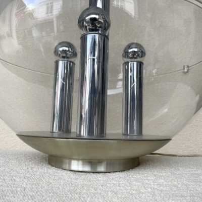 lamp plexiglass metal chrome stilux space age milano italy 1970