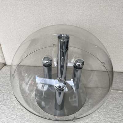 lamp plexiglass metal chrome stilux space age milano italy 1970