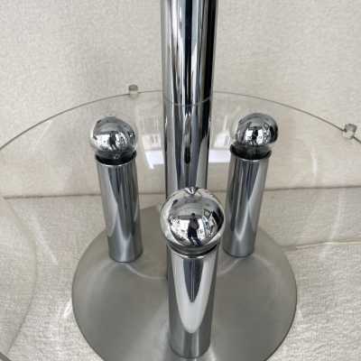lamp plexiglass metal chrome stilux space age milano italy 1970