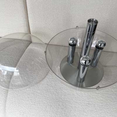 lamp plexiglass metal chrome stilux space age milano italy 1970