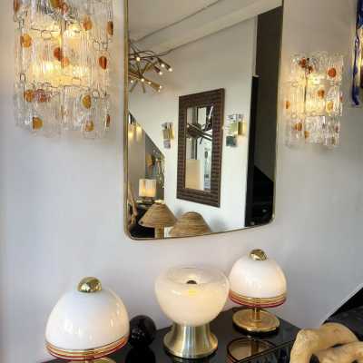 Pair of Murano glass and metal sconces by Toni Zuccheri for Mazzega. Italy 1970 chandelier lamps Carlo Aldo Nason venini vistosi la murrina