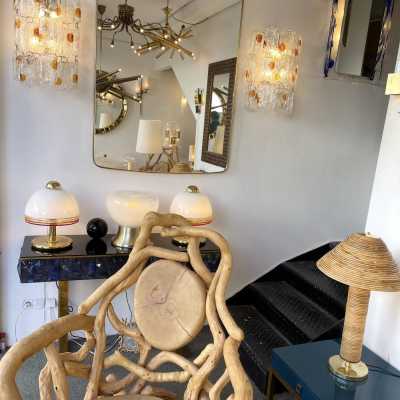 Pair of Murano glass and metal sconces by Toni Zuccheri for Mazzega. Italy 1970 chandelier lamps Carlo Aldo Nason venini vistosi la murrina