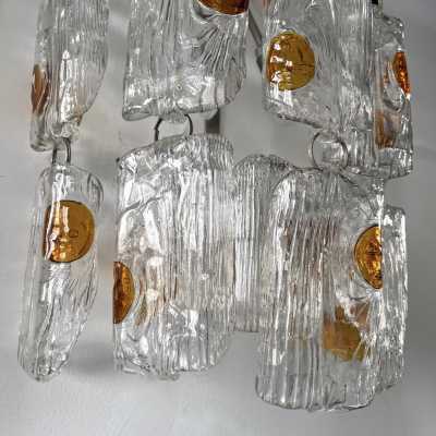 Pair of Murano glass and metal sconces by Toni Zuccheri for Mazzega. Italy 1970 chandelier lamps Carlo Aldo Nason venini vistosi la murrina