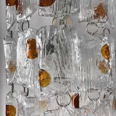 Pair of Murano glass and metal sconces by Toni Zuccheri for Mazzega. Italy 1970 chandelier lamps Carlo Aldo Nason venini vistosi la murrina