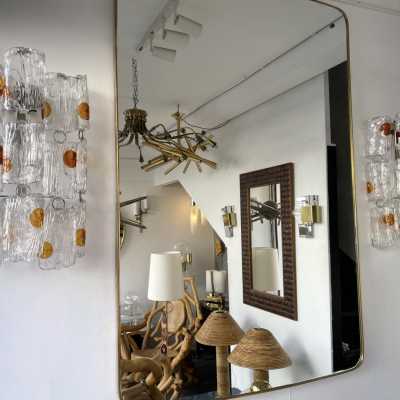 Pair of Murano glass and metal sconces by Toni Zuccheri for Mazzega. Italy 1970 chandelier lamps Carlo Aldo Nason venini vistosi la murrina