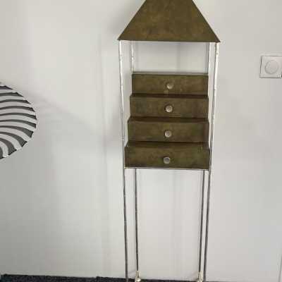 cabinet brass bronze silver ugo la pietra banci flag italy 1980