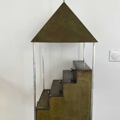 cabinet brass bronze silver ugo la pietra banci flag italy 1980