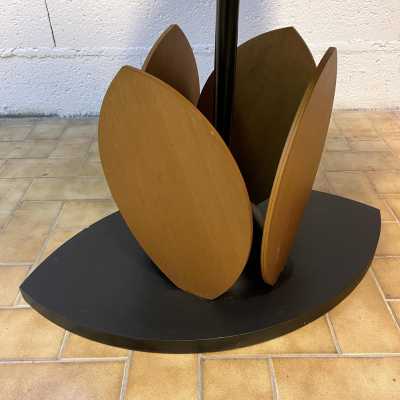 pedestal table flower wood metal italy 1980
