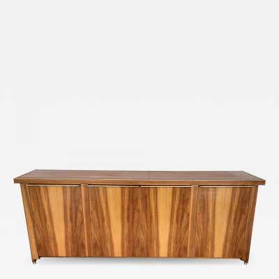Sideboard or sideboard in solid wood and brass. Italy 1980. design attributed to Gervasoni.