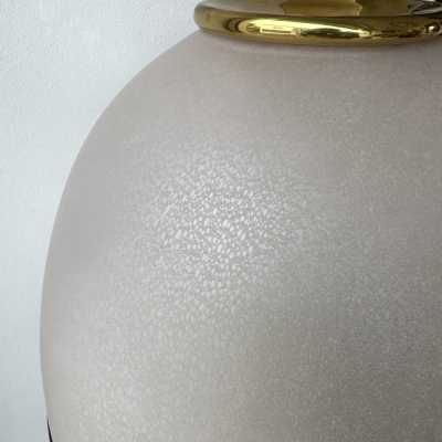 Large Murano glass and brass mushroom lamp by Fabbian. Italy 1970. in the style of Venini, Vistosi, La Murrina, Seguso, Aldo Nason, Poliarte, Carlo Aldo Nason for Mazzega, Stilnovo, Arteluce, Arredoluce, Artemide, Pierre Cardin, Lumi, Luci, Raak, Angelo Lelli Lelii, Francesco Bocola , Superstudio, Enrico Tronconi, Mario Bellini, Harvey Guzzini, Luigi Massoni, Martinelli, Fabio Lenci, Gio Ponti. metal stainless chrome floor lamp chandelier mid-century modern space age hollywood regency