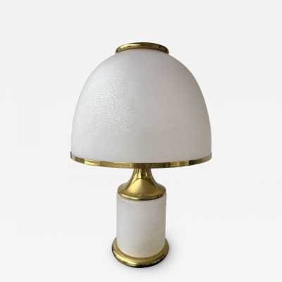 Grande lampe champignon en verre de Murano et laiton par Fabbian. Italie 1970