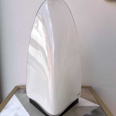 Pair of icicle lamps in white smoked Murano glass and metal by Mazzega. Italy 1970. design attributed to Carlo Nason. in the style of Venini, Vistosi, La Murrina, Aldo Nason, Stilnovo, Joe Colombo, Arteluce, Arredoluce, Lumi, Luci, Rggiani, Sciolari, Werner Pantone, Luigi Colani, Raak, Angelo Lelii, Angelo Brotto, Esperia, Martinelli, Pierre Cardin chandelier sconces pendant lightning mid-century modern space age brass stainless steel 1970