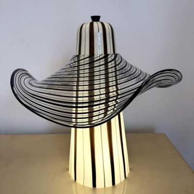 Murano glass lamp by Venini. Italy 1970. in the style of Esperia, Vistosi, La Murrina, Seguso, Aldo Nason, Poliarte, Carlo Aldo Nason for Mazzega, Stilnovo, Arteluce, Arredoluce, Artemide chandelier sconces during lightning brass wood stainless steel 1980 1970 mid-century modern space age