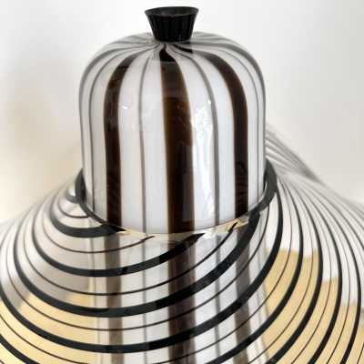 Murano glass lamp by Venini. Italy 1970. in the style of Esperia, Vistosi, La Murrina, Seguso, Aldo Nason, Poliarte, Carlo Aldo Nason for Mazzega, Stilnovo, Arteluce, Arredoluce, Artemide chandelier sconces during lightning brass wood stainless steel 1980 1970 mid-century modern space age