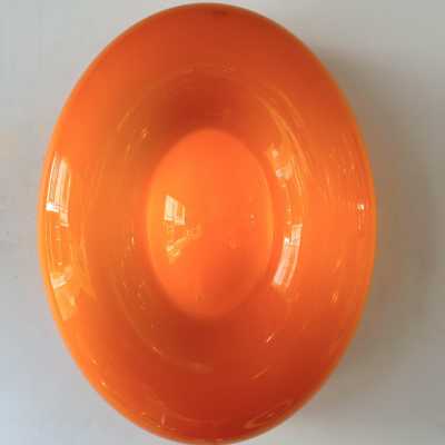 Pair of Bonbon sconces in orange Murano glass by Vistosi. Italy 2000. Original publisher's label. in the style of Fabbian, Venini, Veronese, La Murrina, Aldo Nason, Stilnovo, Joe Colombo, Arteluce, Arredoluce, Lumi, Luci, Rggiani, Sciolari, Werner Pantone, Luigi Colani, Raak, Angelo Lelii, Angelo Brotto, Esperia mid- century modern space brass metal stainless steel wood floor lamp chandelier pendant lightning wall light