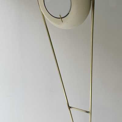 Floor lamp in brass, marble and lacquered metal by Angelo Lelii for Arredoluce. Italy 1960. in the style of Venini, Vistosi, La Murrina, Seguso, Aldo Nason, Poliarte, Carlo Aldo Nason for Mazzega, Stilnovo, Arteluce, Artemide, Pierre Cardin, Lumi, Luci, Raak, Esperia, Francesco Bocola, Superstudio, Enrico Tronconi, Mario Bellini, Harvey Guzzini, Luigi Massoni, Martinelli, Fabio Lenci, Gio Ponti. 1950 chrome stainless steel metal space age mid-century modern