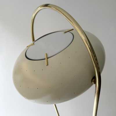 Floor lamp in brass, marble and lacquered metal by Angelo Lelii for Arredoluce. Italy 1960. in the style of Venini, Vistosi, La Murrina, Seguso, Aldo Nason, Poliarte, Carlo Aldo Nason for Mazzega, Stilnovo, Arteluce, Artemide, Pierre Cardin, Lumi, Luci, Raak, Esperia, Francesco Bocola, Superstudio, Enrico Tronconi, Mario Bellini, Harvey Guzzini, Luigi Massoni, Martinelli, Fabio Lenci, Gio Ponti. 1950 chrome stainless steel metal space age mid-century modern