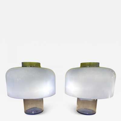 Pair of model LT226 lamps in blue Murano glass by Carlo Nason for Mazzega. Italy 1970. in the style of Venini, Vistosi, La Murrina, Seguso, Aldo Nason, Poliarte, Esperia, Angelo Brotto, Stilnovo, Arteluce, Arredoluce, Artemide, Pierre Cardin, Lumi, Luci, Raak, Angelo Lelii, Francesco Bocola, Superstudio , Enrico Tronconi, Mario Bellini, Harvey Guzzini, Luigi Massoni, Martinelli, Fabio Lenci, Gio Ponti. chandelier sconces mid-century modern space age brass metal italy