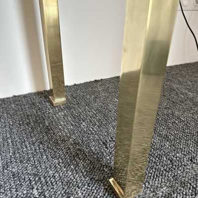 console table with drawers in parma lacquered wood and brass by Guy Lefèvre. France 1970 in the style of Maison Jansen, Mahey, Willy Rizzo, Mario Sabot, Charles. metal stainless steel mid-century modern space age hollywood regency side tables coffee table bar