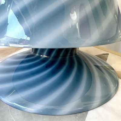 blue Murano glass lamp by la Murrina. Italy 1970. in the style of Venini, Vistosi, Mazzega Aldo Carlo Nason, Stilnovo, Joe Colombo, Arteluce, Arredoluce, Lumi, Luci, Rggiani, Sciolari, Werner Pantone, Luigi Colani, Raak, Angelo Lelii, Angelo Brotto, Esperia chandelier sconces pendant lightning brass de steel stainless mid-century modern space age 1970 1980