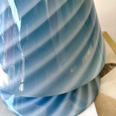 blue Murano glass lamp by la Murrina. Italy 1970. in the style of Venini, Vistosi, Mazzega Aldo Carlo Nason, Stilnovo, Joe Colombo, Arteluce, Arredoluce, Lumi, Luci, Rggiani, Sciolari, Werner Pantone, Luigi Colani, Raak, Angelo Lelii, Angelo Brotto, Esperia chandelier sconces pendant lightning brass de steel stainless mid-century modern space age 1970 1980