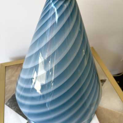 blue Murano glass lamp by la Murrina. Italy 1970. in the style of Venini, Vistosi, Mazzega Aldo Carlo Nason, Stilnovo, Joe Colombo, Arteluce, Arredoluce, Lumi, Luci, Rggiani, Sciolari, Werner Pantone, Luigi Colani, Raak, Angelo Lelii, Angelo Brotto, Esperia chandelier sconces pendant lightning brass de steel stainless mid-century modern space age 1970 1980