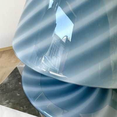 blue Murano glass lamp by la Murrina. Italy 1970. in the style of Venini, Vistosi, Mazzega Aldo Carlo Nason, Stilnovo, Joe Colombo, Arteluce, Arredoluce, Lumi, Luci, Rggiani, Sciolari, Werner Pantone, Luigi Colani, Raak, Angelo Lelii, Angelo Brotto, Esperia chandelier sconces pendant lightning brass de steel stainless mid-century modern space age 1970 1980