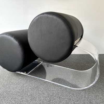 Very rare Pair of plexiglass, brass and leather armchairs by Marzio Cecchi. Italy 1970. in the style of Gio Ponti, Gianfranco Frattini, Cassina, Osvaldo Borsani, Joe Colombo, Vico Magistretti, Ico Luisa Parisi, Mario Bellini, Tito Agnoli, Afra Tobia Carlo Scarpa, Sporiti, Marco Zanuso, Giulio Moscatelli, Formanova. slipper chairs lounge mid-century modern space age italy 1960 1970 1980