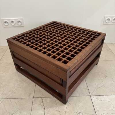modular coffee table in wood and Formica by Bernard Vuarnesson. France 1980 in the style of Pierre Jeanneret, Chandigarh, Le Corbusier, Jean Prouvé, Charlotte Perriand, Gio Ponti. mid-century modern italy 1970 console end tables