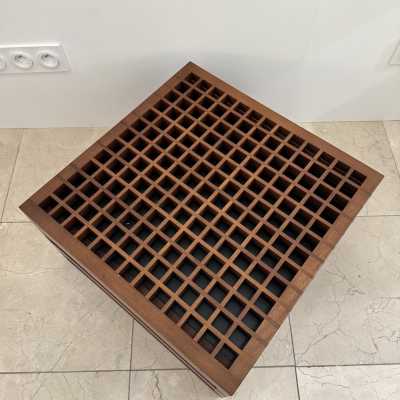 modular coffee table in wood and Formica by Bernard Vuarnesson. France 1980 in the style of Pierre Jeanneret, Chandigarh, Le Corbusier, Jean Prouvé, Charlotte Perriand, Gio Ponti. mid-century modern italy 1970 console end tables