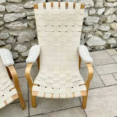 Pair of BRUNO MATHSSON Scandinavian armchairs