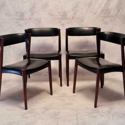 Série de Quatre Chaise Scandinaves - Vejle Mobelfabrik - Palissandre - Ca 1960