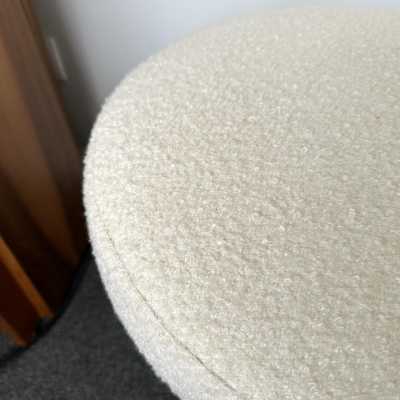 Mid-Century Modern Pair of stools in wood, brass and marble base. New upholstery looped fabric. Famous design like Pier Luigi Colli, Mascagni, Cesare Lacca, Vittorio Dassi, Osvaldo Borsani, Gianfranco Frattini, Ico Parisi, Gio Ponti, Cassina, Carlo de Carli, Fontana Arte. brass, metal, 1960s 1970s 1980s space age