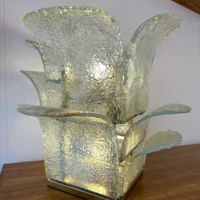 Mid-Century Modern Space Age Cactus table lamp, baby blue opal murano glass and brass by Carlo Nason for the Mazzega manufacture. Famous italian design like Venini, Vistosi, La Murrina, Aldo Nason, Stilnovo, Joe Colombo, Arteluce, Arredoluce, Lumi, Luci, Rggiani, Sciolari, Werner Pantone, Luigi Colani, Raak, Angelo Lelii, Angelo Brotto, Esperia, Francesco Bocola, Superstudio, Enrico Tronconi, Mario Bellini, Harvey Guzzini, Luigi Massoni, Martinelli, Pierre Cardin, Fabio Lenci, Gio Ponti. 1970s, 1960s, 1950s