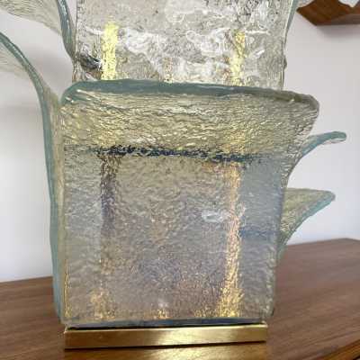 Mid-Century Modern Space Age Cactus table lamp, baby blue opal murano glass and brass by Carlo Nason for the Mazzega manufacture. Famous italian design like Venini, Vistosi, La Murrina, Aldo Nason, Stilnovo, Joe Colombo, Arteluce, Arredoluce, Lumi, Luci, Rggiani, Sciolari, Werner Pantone, Luigi Colani, Raak, Angelo Lelii, Angelo Brotto, Esperia, Francesco Bocola, Superstudio, Enrico Tronconi, Mario Bellini, Harvey Guzzini, Luigi Massoni, Martinelli, Pierre Cardin, Fabio Lenci, Gio Ponti. 1970s, 1960s, 1950s