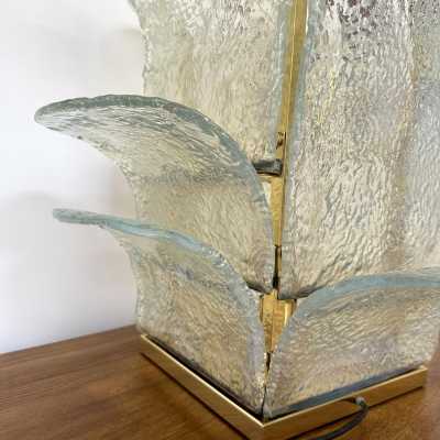 Mid-Century Modern Space Age Cactus table lamp, baby blue opal murano glass and brass by Carlo Nason for the Mazzega manufacture. Famous italian design like Venini, Vistosi, La Murrina, Aldo Nason, Stilnovo, Joe Colombo, Arteluce, Arredoluce, Lumi, Luci, Rggiani, Sciolari, Werner Pantone, Luigi Colani, Raak, Angelo Lelii, Angelo Brotto, Esperia, Francesco Bocola, Superstudio, Enrico Tronconi, Mario Bellini, Harvey Guzzini, Luigi Massoni, Martinelli, Pierre Cardin, Fabio Lenci, Gio Ponti. 1970s, 1960s, 1950s