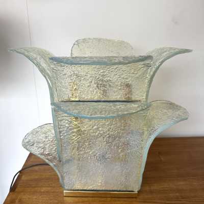 Mid-Century Modern Space Age Cactus table lamp, baby blue opal murano glass and brass by Carlo Nason for the Mazzega manufacture. Famous italian design like Venini, Vistosi, La Murrina, Aldo Nason, Stilnovo, Joe Colombo, Arteluce, Arredoluce, Lumi, Luci, Rggiani, Sciolari, Werner Pantone, Luigi Colani, Raak, Angelo Lelii, Angelo Brotto, Esperia, Francesco Bocola, Superstudio, Enrico Tronconi, Mario Bellini, Harvey Guzzini, Luigi Massoni, Martinelli, Pierre Cardin, Fabio Lenci, Gio Ponti. 1970s, 1960s, 1950s