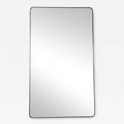 Extra large Mid-Century Modern brass frame mirror. Italian architect Gio Ponti placed this style of mirror in his interiors during the 1950s and 1960s. Same design period as Fontana Arte, Cristal Art, Pier Luigi Colli, Ico Parisi, Cesare Lacca, Franco Campo and Carlo Graffi, Osvaldo Borsani. bronze wood metal italian design